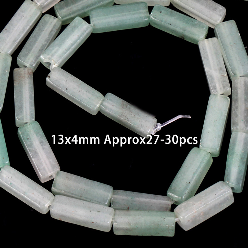 4x13mm rectangular column green aventurine