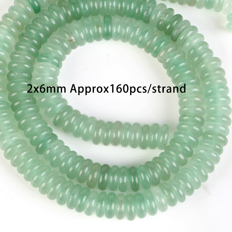 2x6mm disc green aventurine