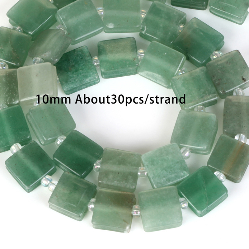 10mm square green aventurine