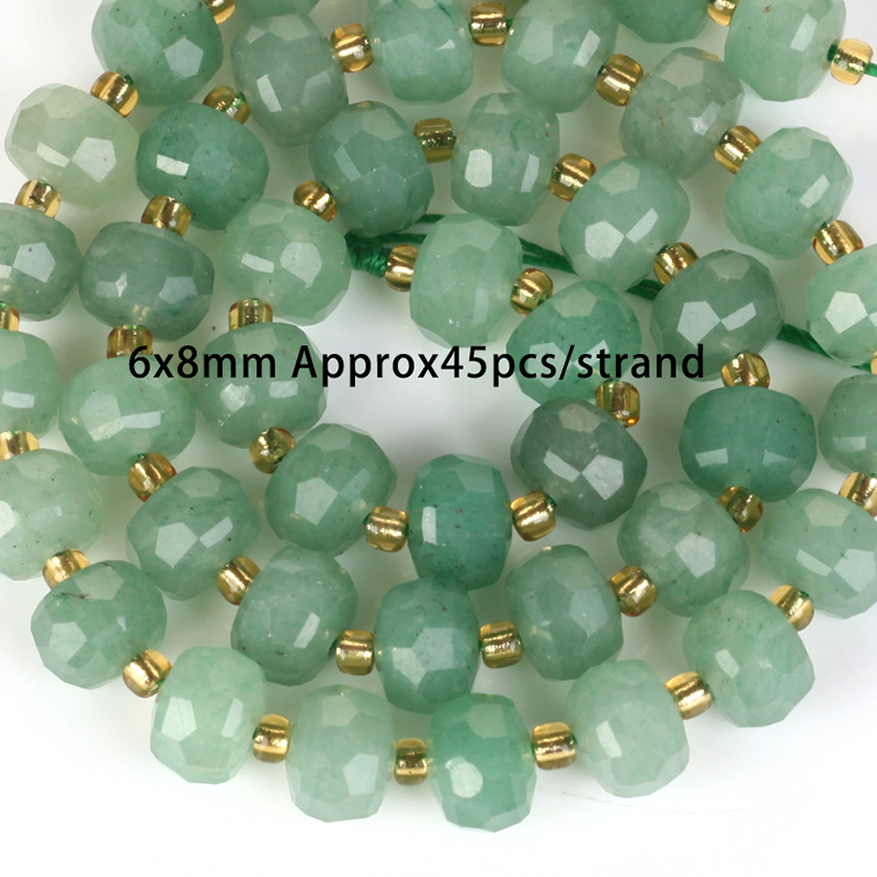 6x8mm faceted abacus beads green aventurine