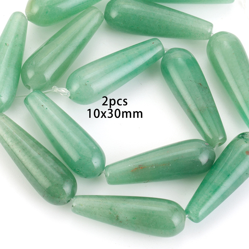 2 pcs 10x30mm green aventurine
