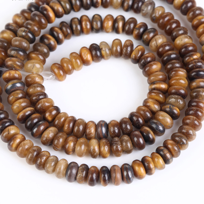 2x 4mm abacus beads yellow tiger eyes