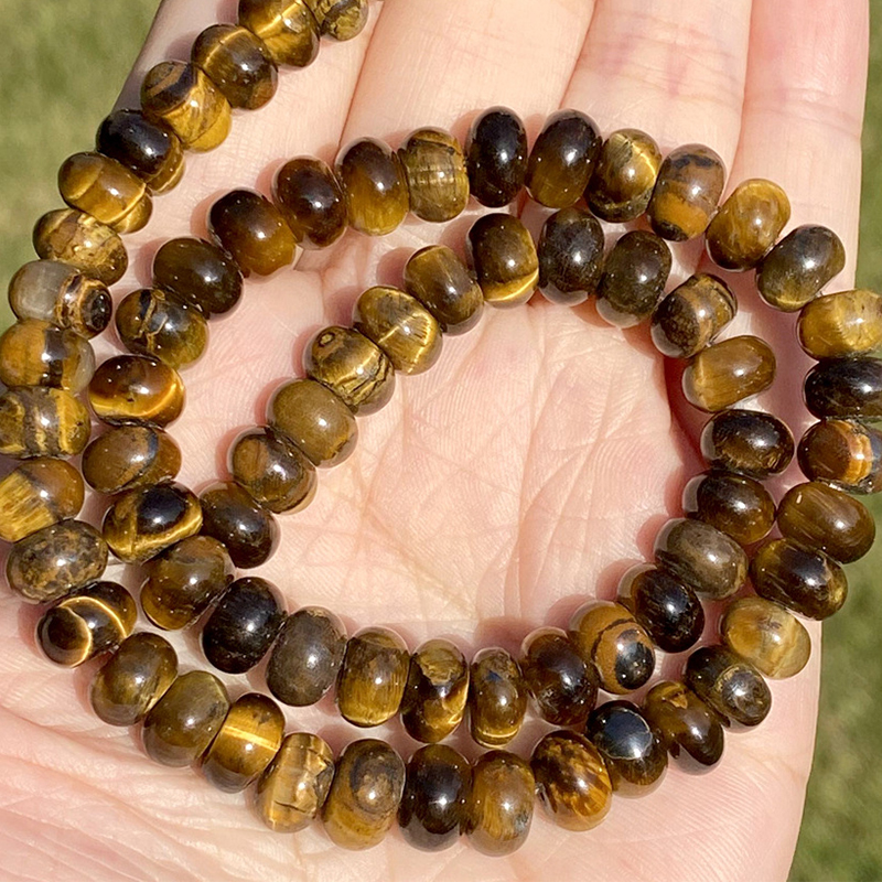 Abacus beads yellow tiger eye 5x8mm