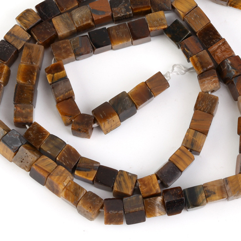 4mm square yellow Tiger Eye