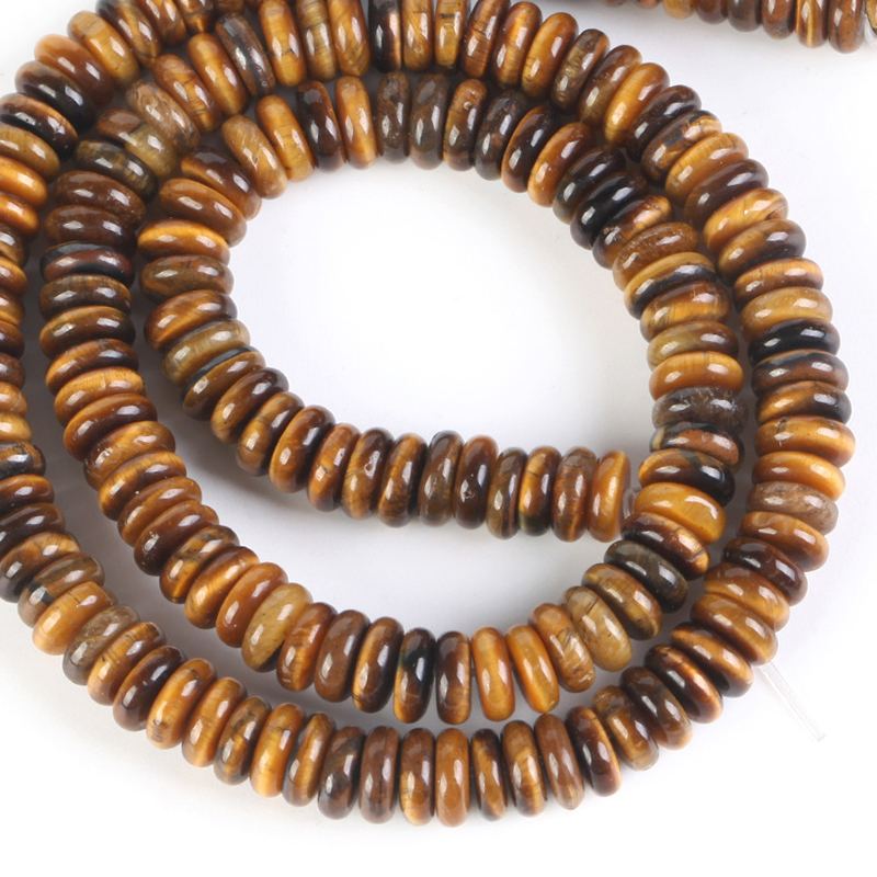 2x6mm round yellow Tiger Eye