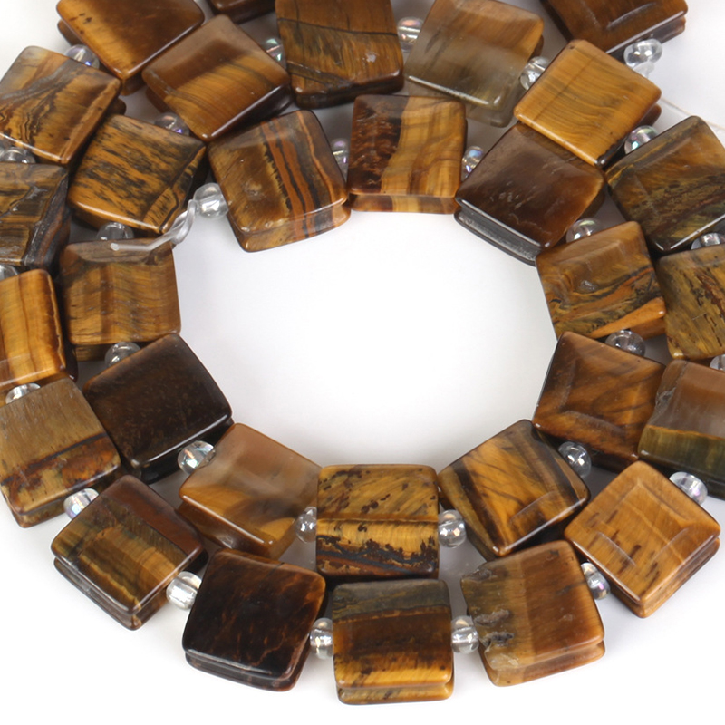 10mm square yellow Tiger Eye