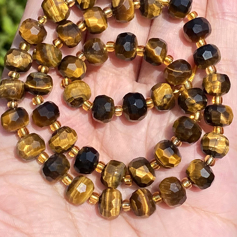 6x8mm cut abacus beads Yellow Tiger Eye