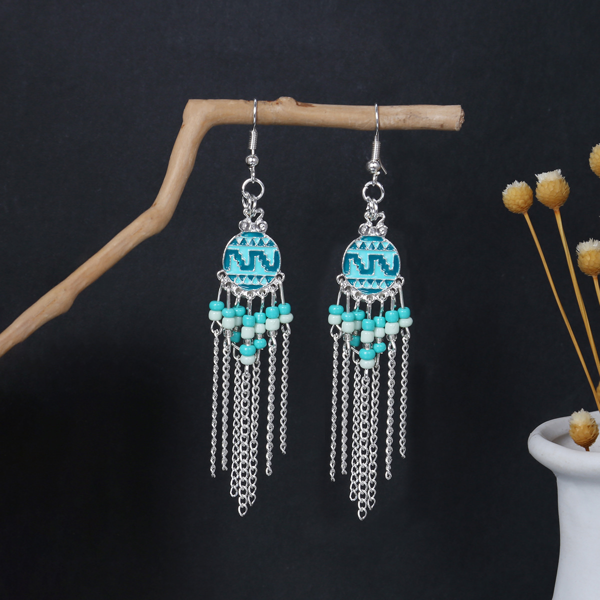 E6165-4/blue {silver chain}