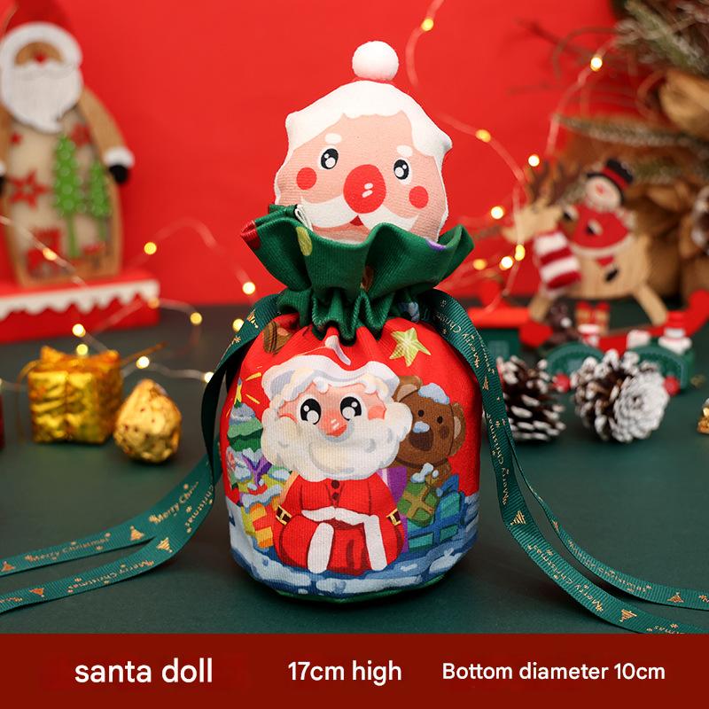 Flannel doll head apple bag for the elderly