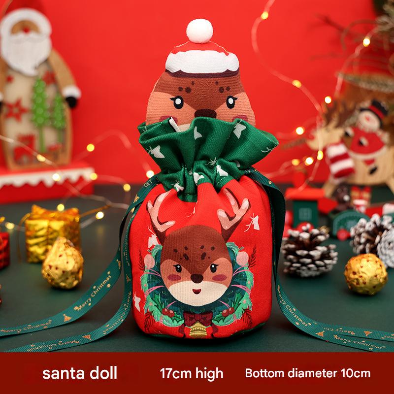 Flannel doll head apple bag Elk