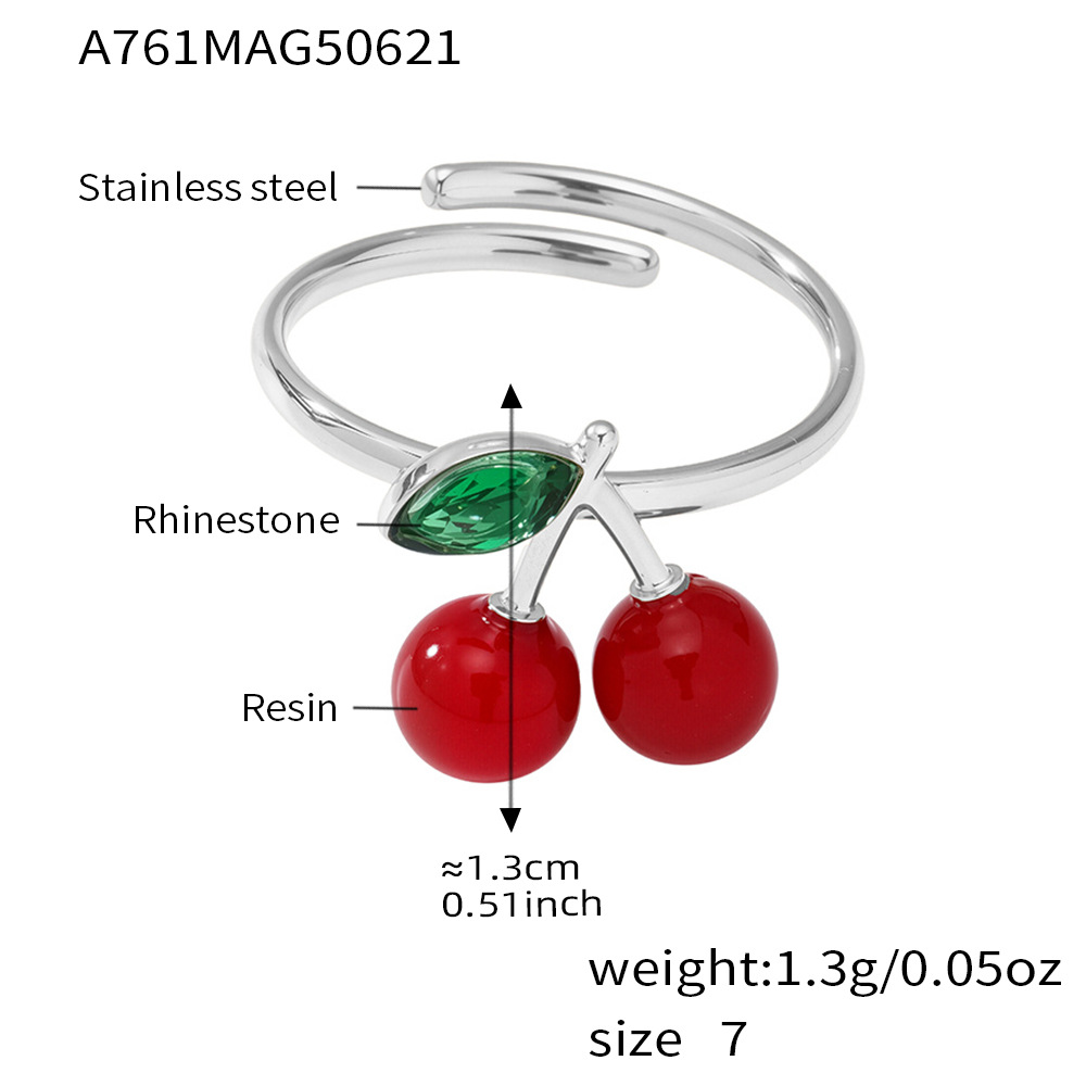 A761-steel color cherry ring