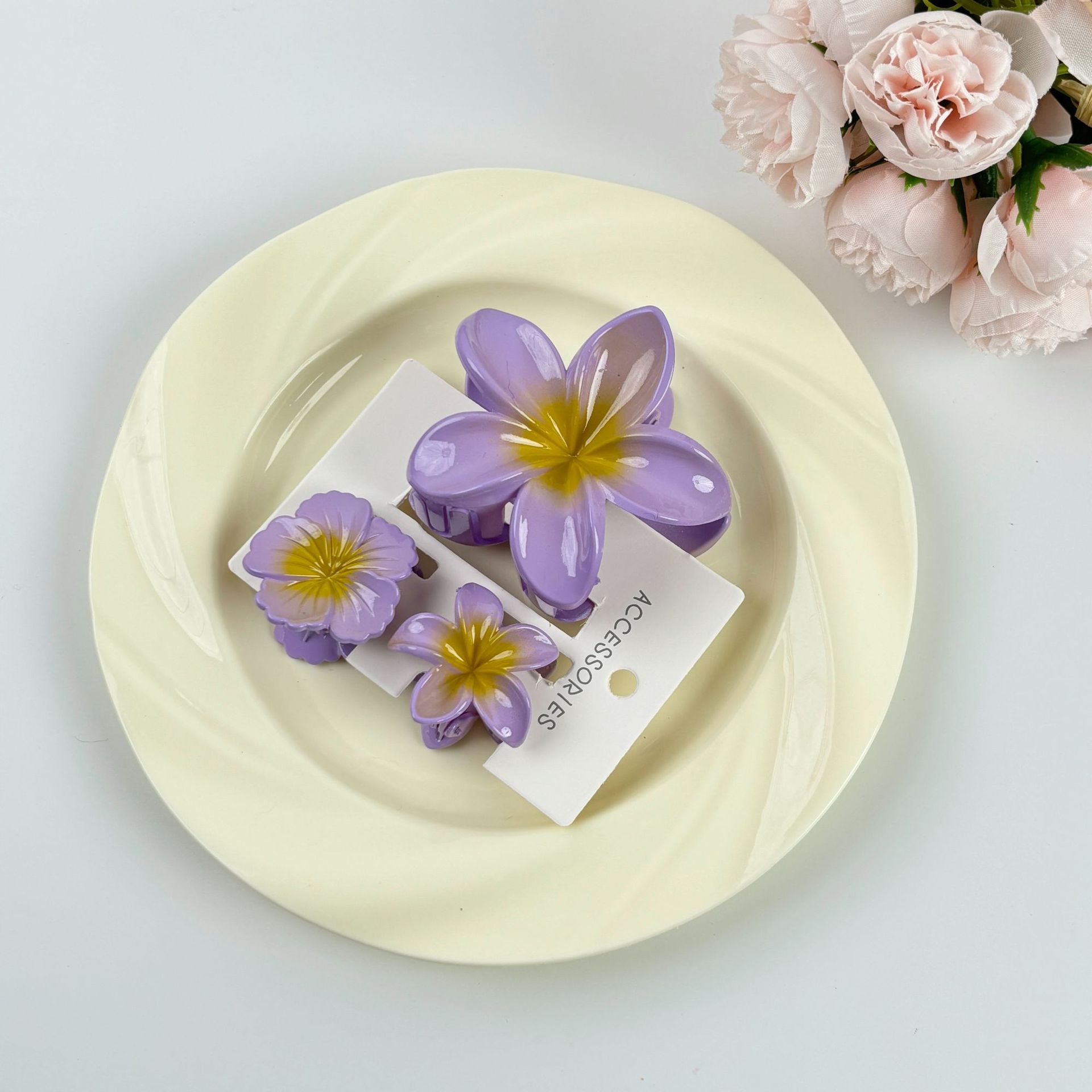 Plumeria three-piece set (purple)
