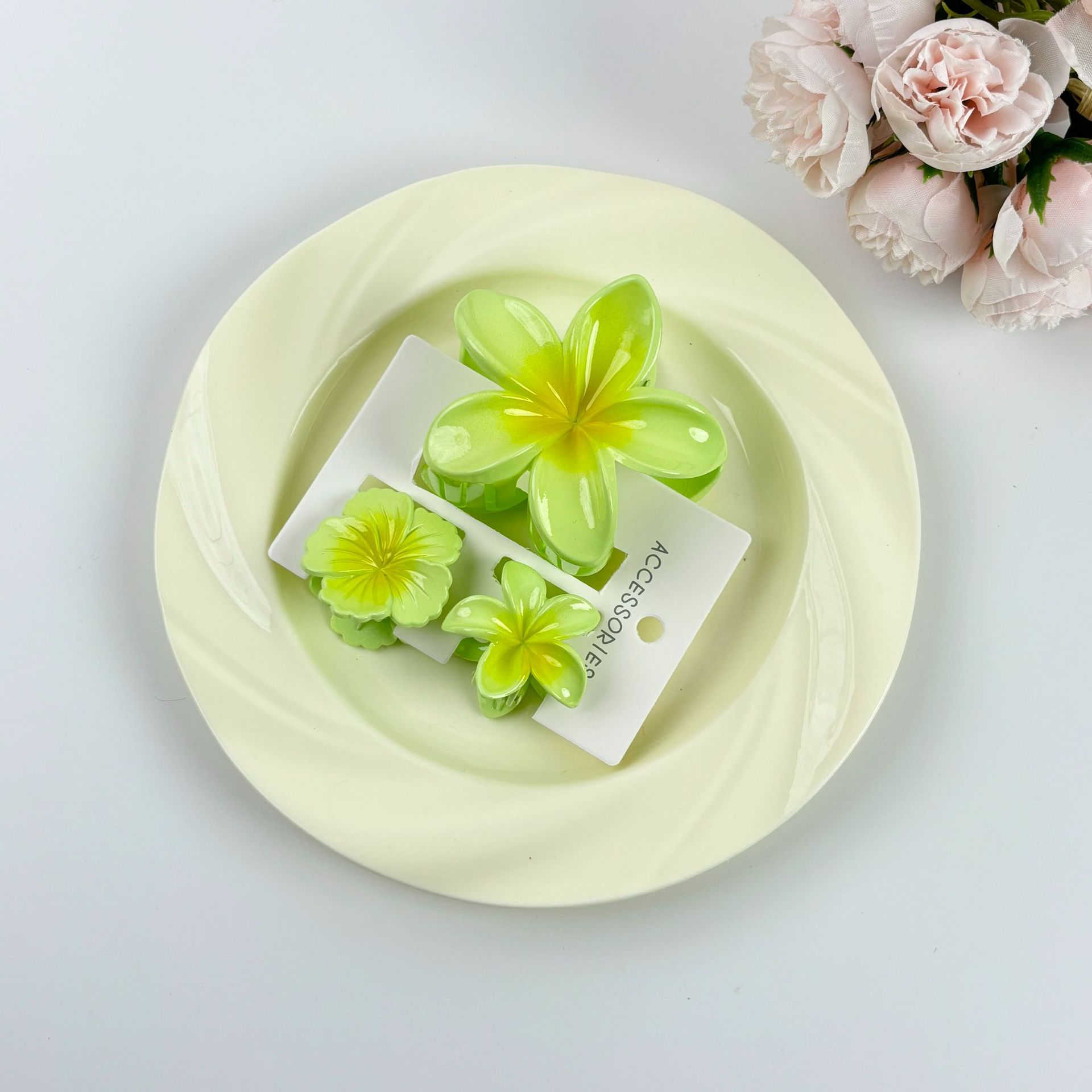 Plumeria three-piece set (green)