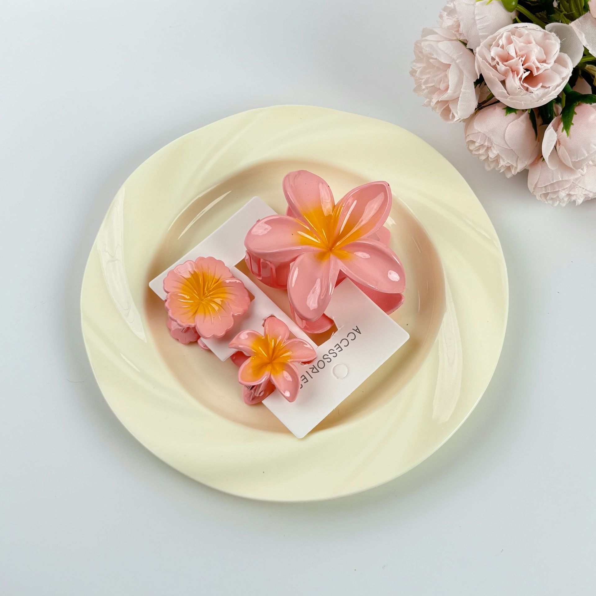 Plumeria three-piece set (pink)