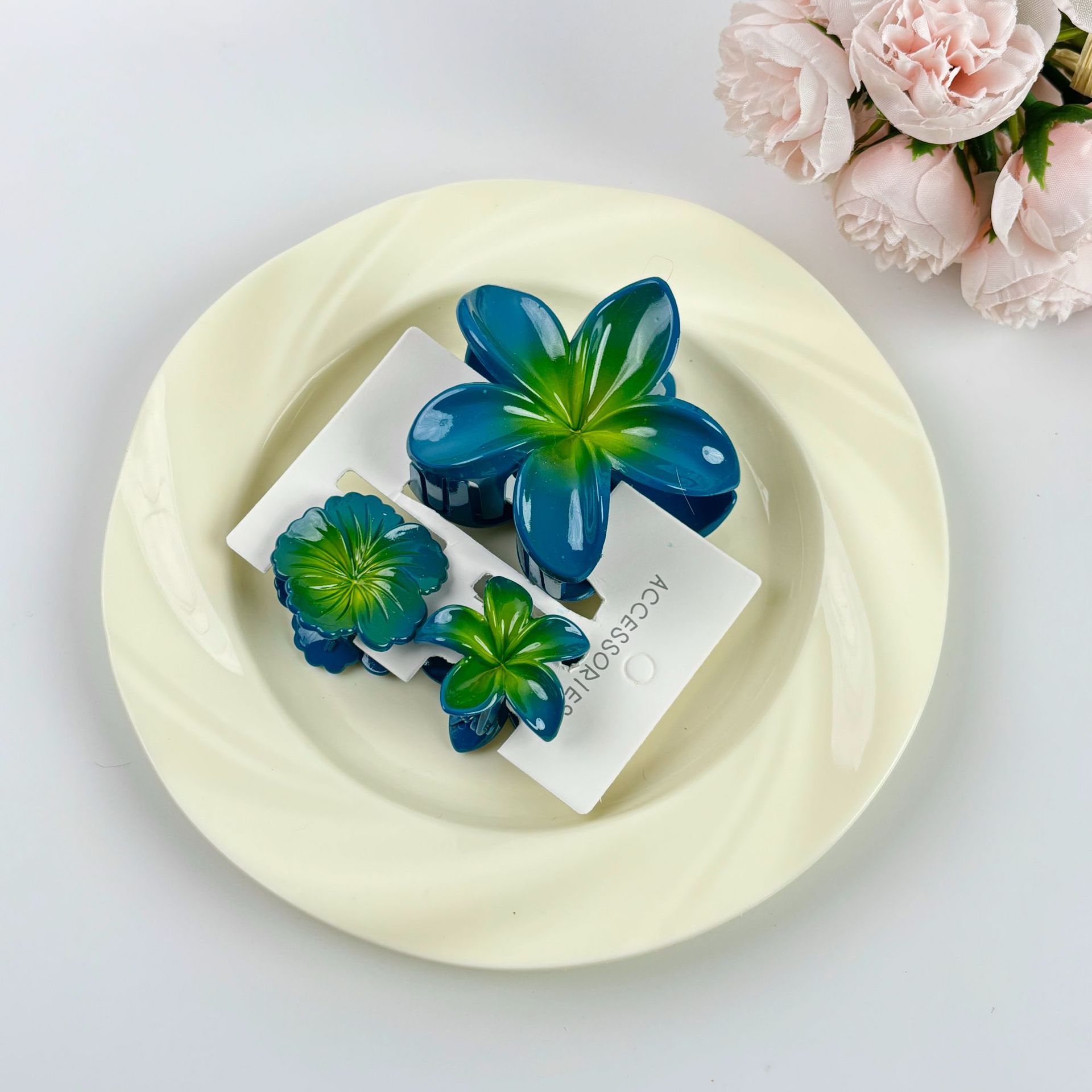 Plumeria three-piece set (blue)