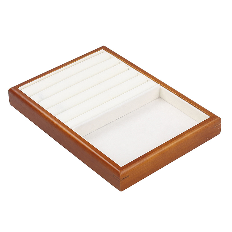 Brown flat plate ring plate rice white velvet