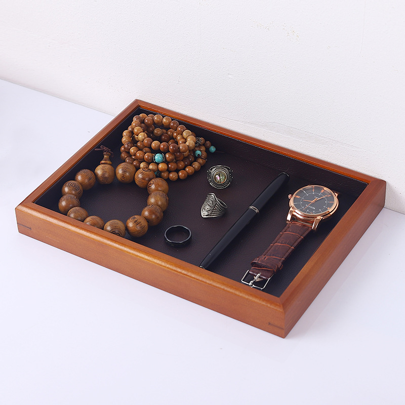 Brown Flat Plate Brown Leather