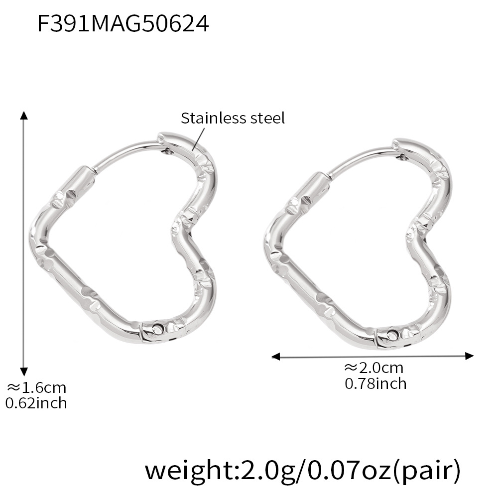 F391-steel color earrings