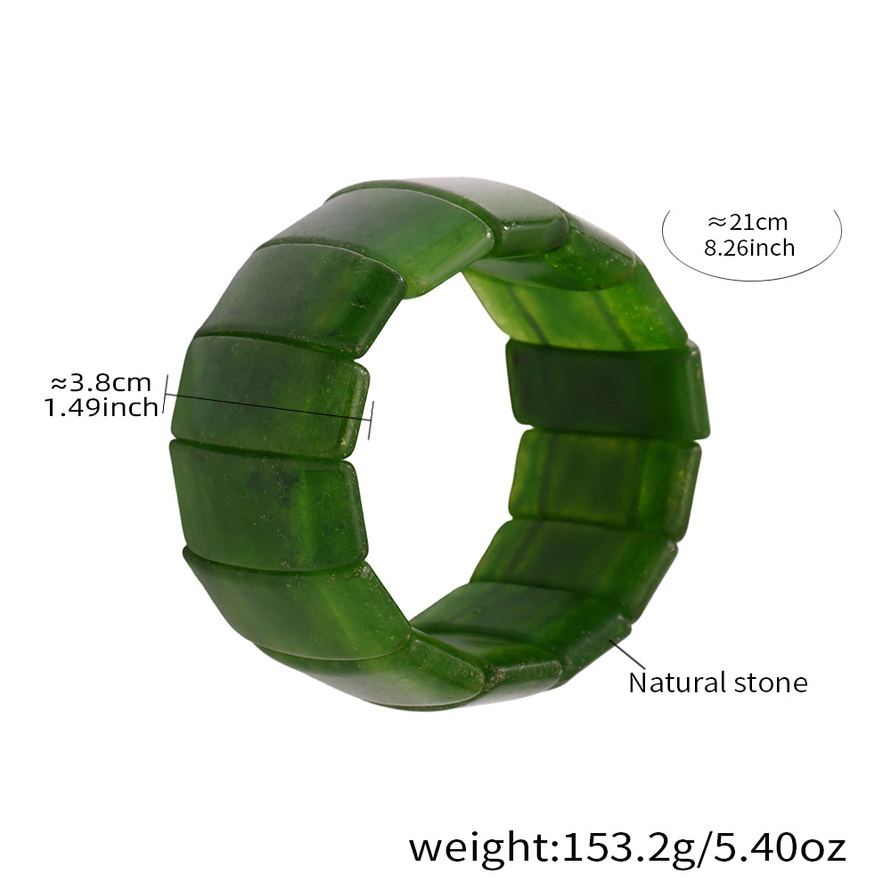 E658-emerald green natural stone bracelet 21cm