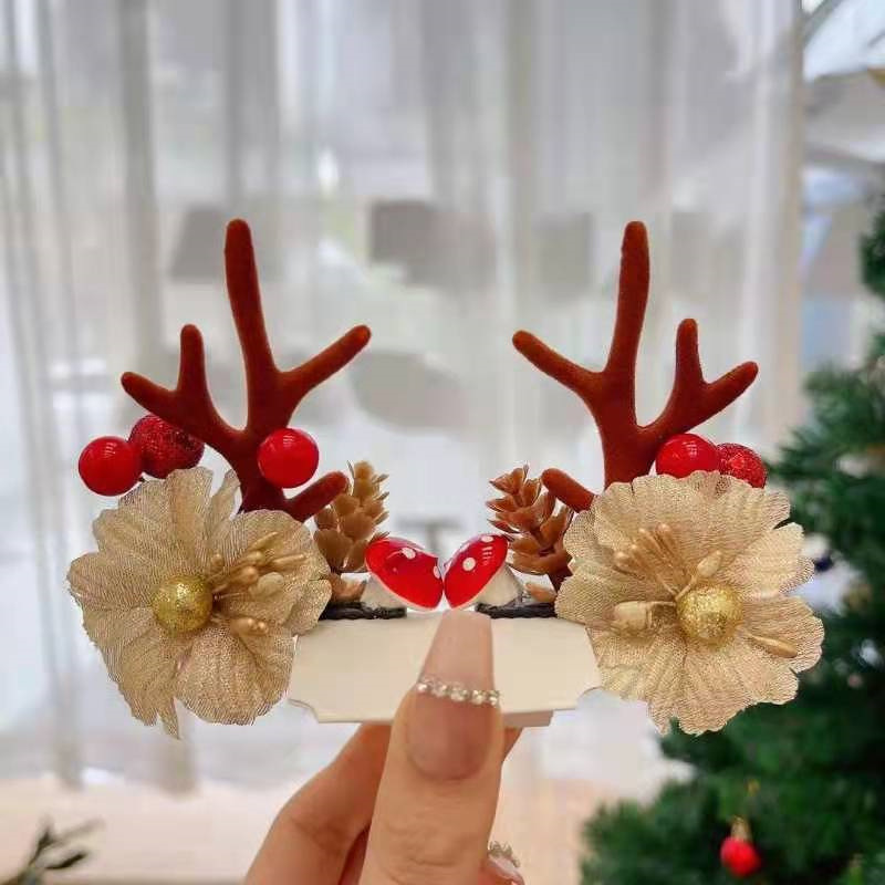 13# golden flower khachi antler pair clip