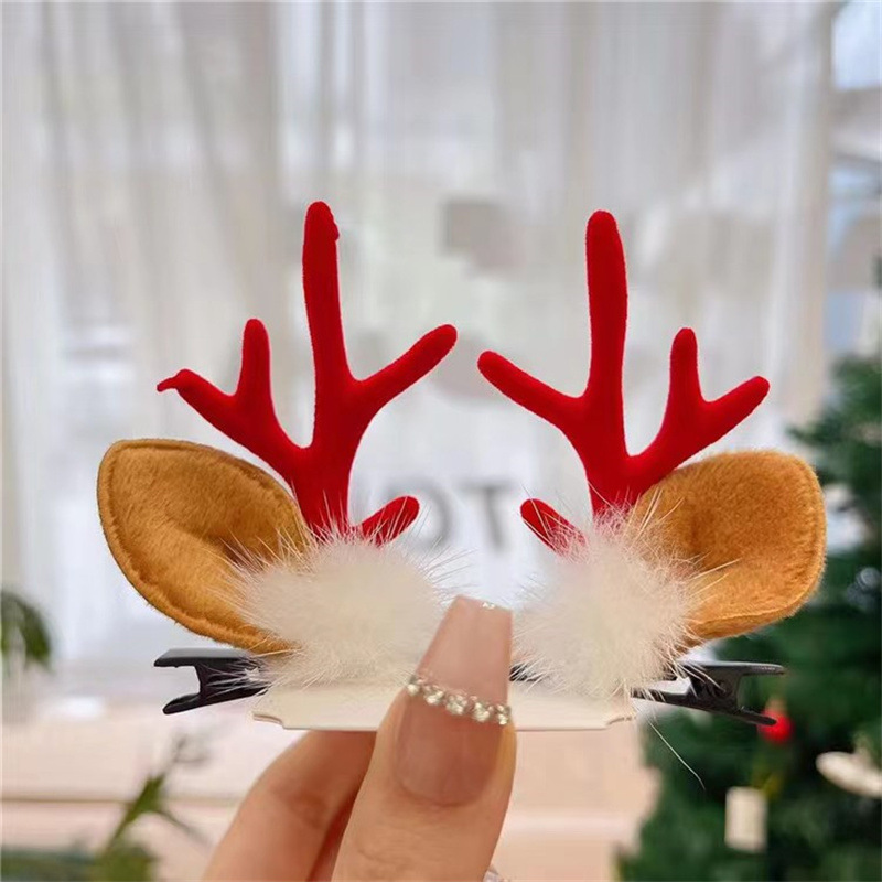 3# white plush red antler
