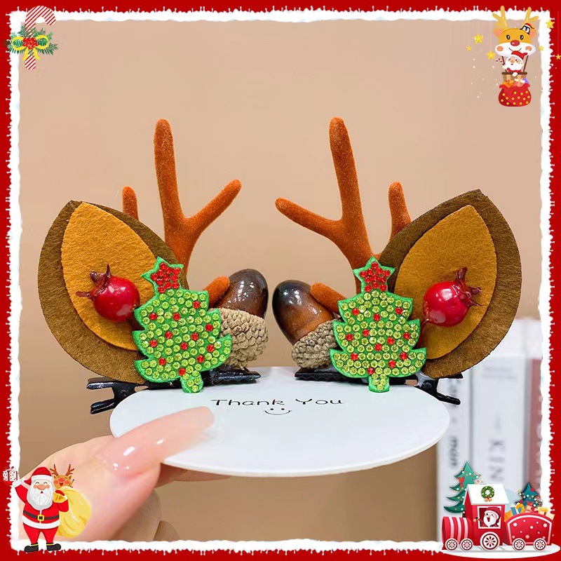 1# pine cone holy point drill Christmas tree brown antlers clip