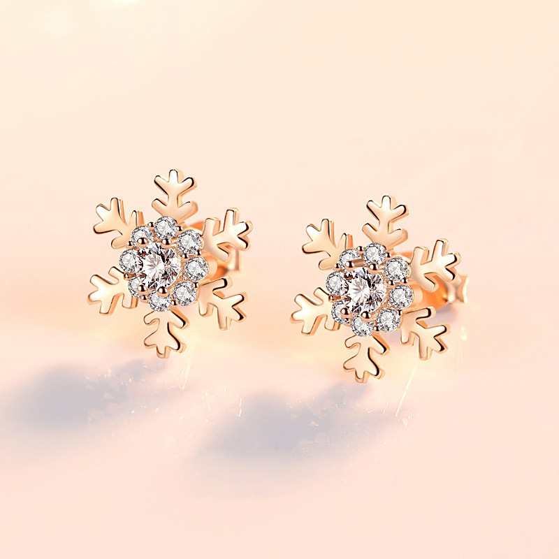 Snowflake earrings (Rose Gold)