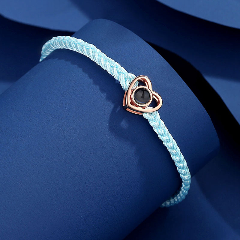 Blue rope   Rose Gold