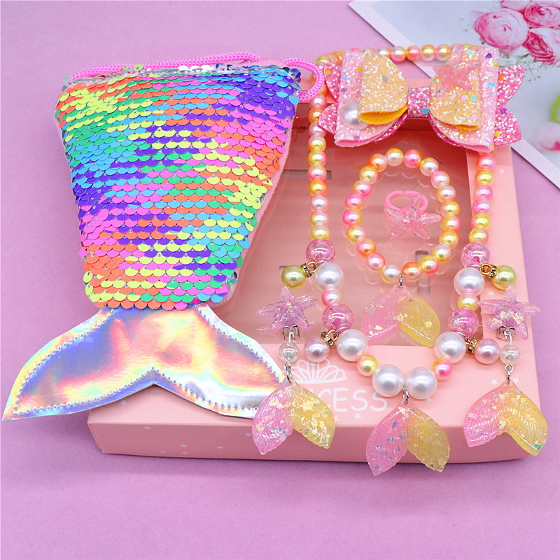Gradient yellow fishtail 7-piece coin purse boxed