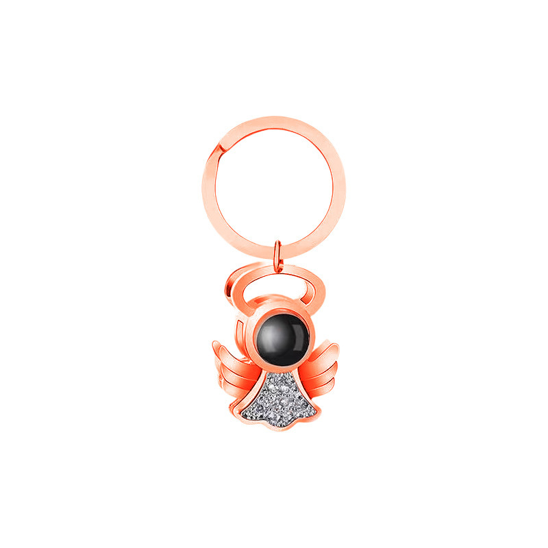 Little Angel projection Keychain [rose gold]]