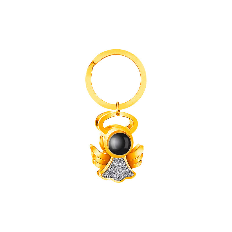 Little Angel projection Keychain [yellow gold]]