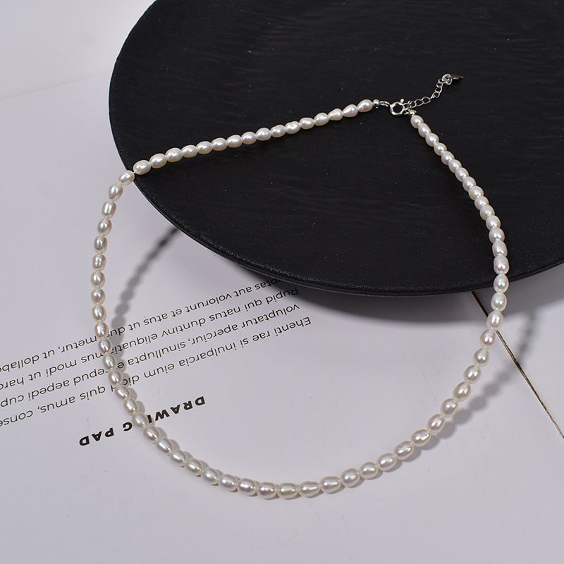 3.5-4mm rice beads + 925 silver extension chain