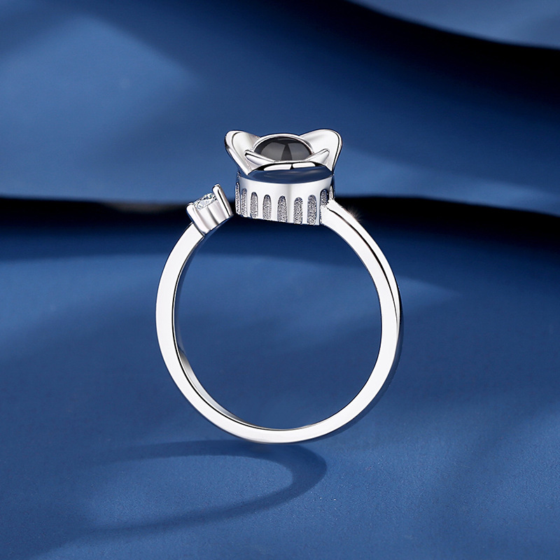Rose projection ring [white gold]]