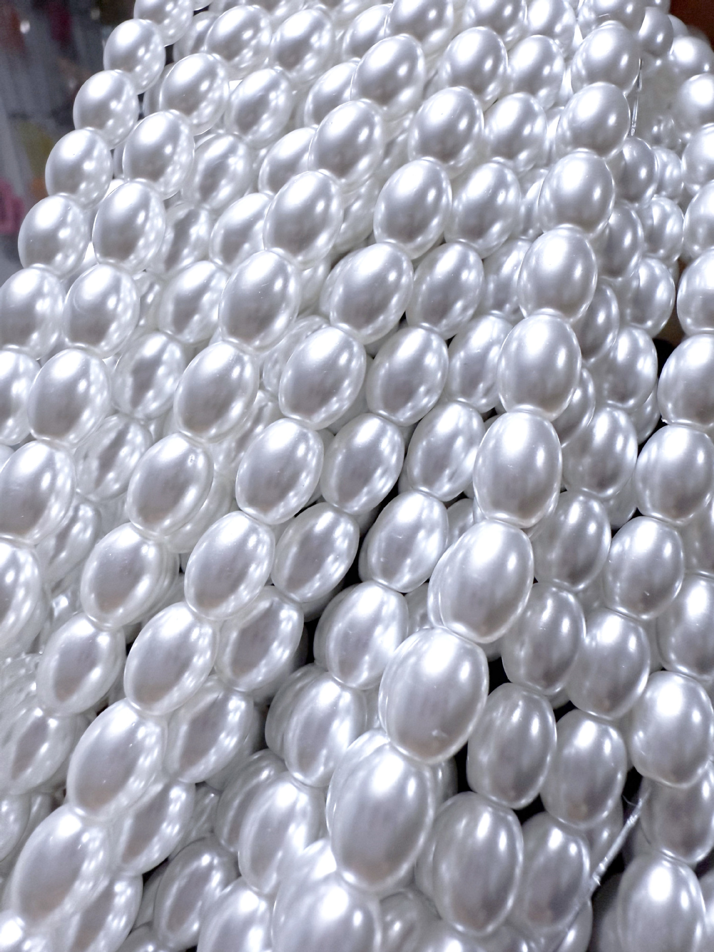 White rice beads 40cm cotton thread style