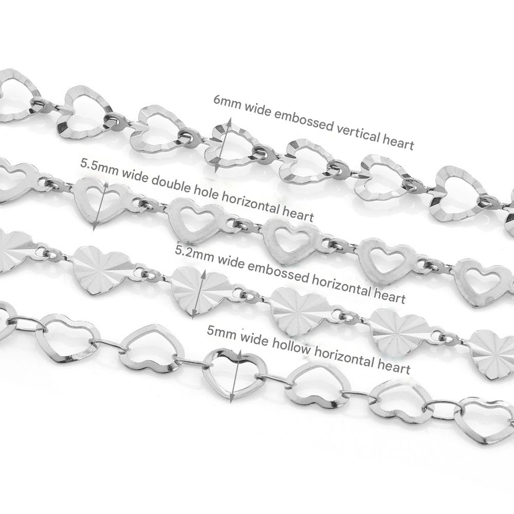 Steel color double hole horizontal peach heart