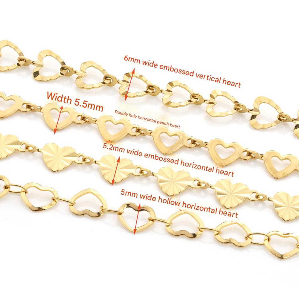 Golden double hole horizontal peach heart