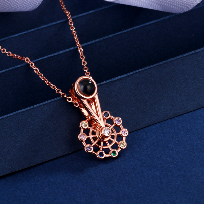 Ferris wheel projection necklace [rose gold]]