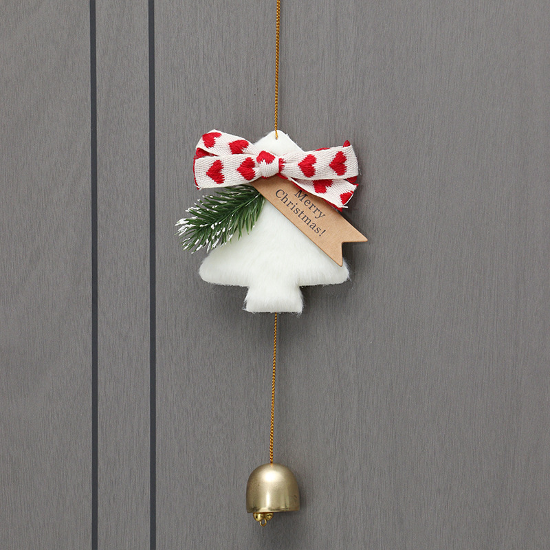 Creamy-white Red love Christmas tree Bell pendant