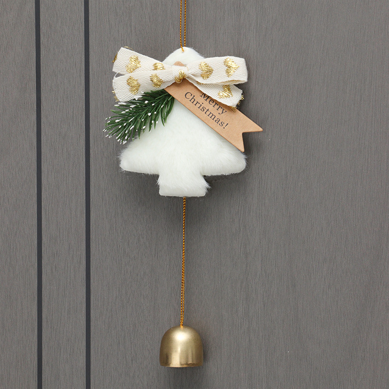 Creamy-white Gold love Christmas tree Bell pendant