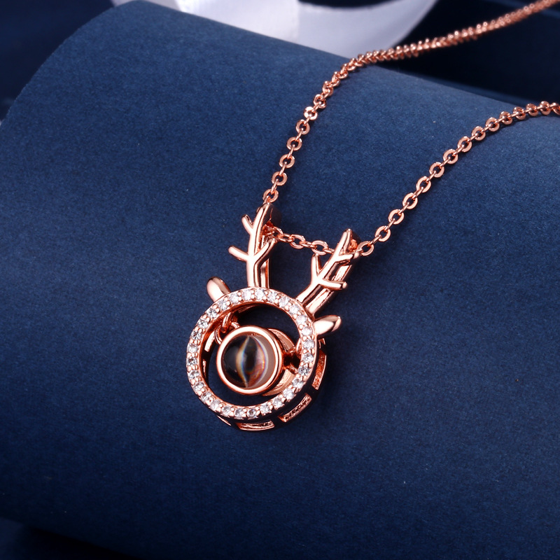 Antler projection necklace [rose gold]]