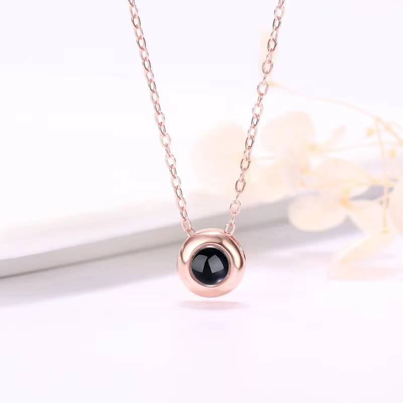 Round projection necklace [rose gold]]