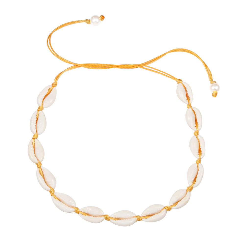 Pearl Pendant-orange thread
