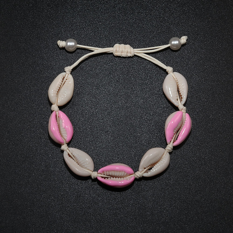 Pink white shell bracelet