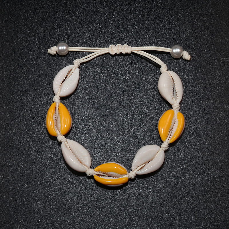 Yellow white shell bracelet
