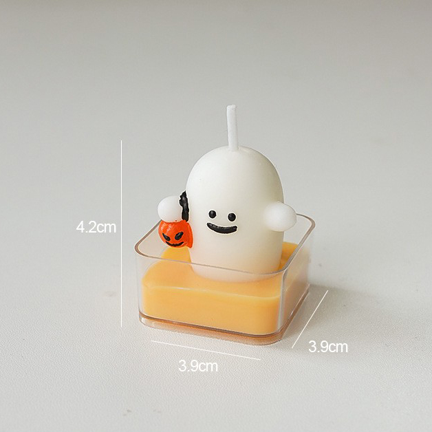 Halloween tea candle portable pumpkin ghost (fragrance: english pear freesia)