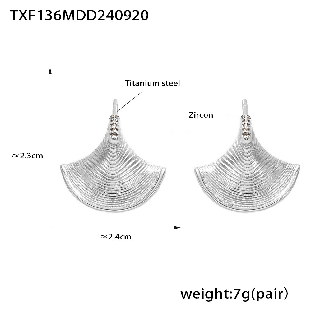 Txf136-steel color earrings