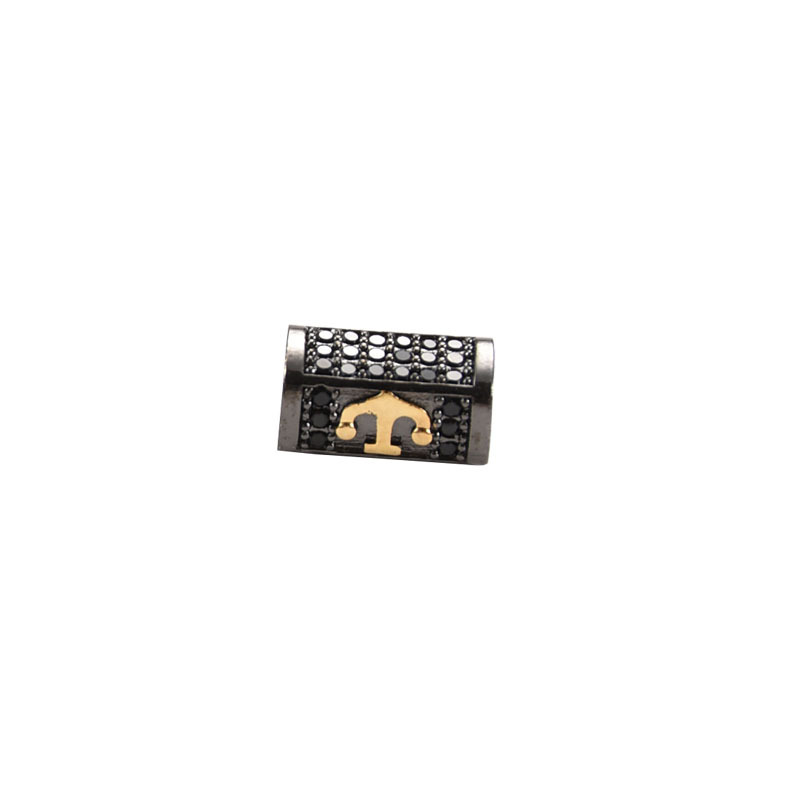 Black Rectangular Gold Anchor