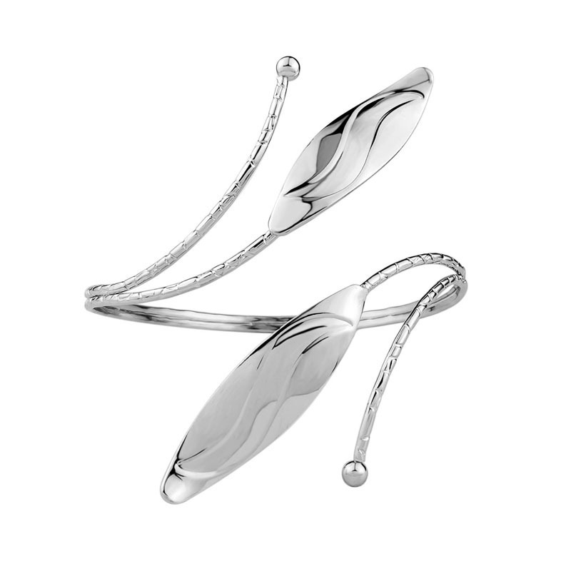 Silver leaf arm ring