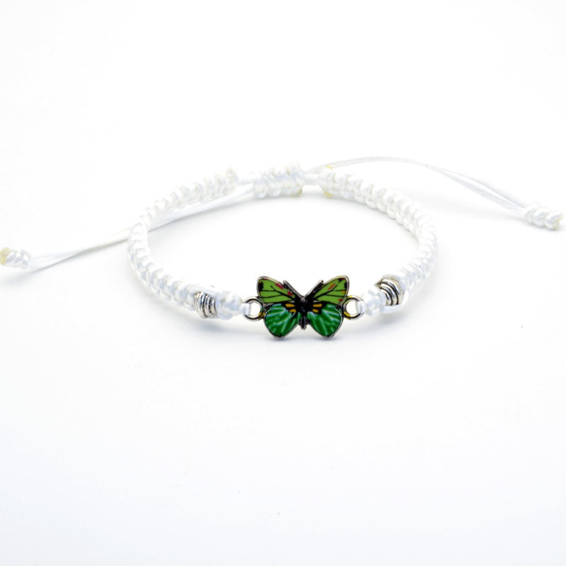 White line green butterfly