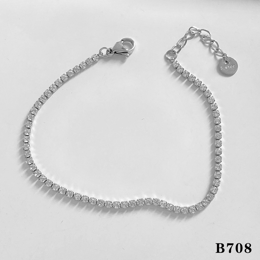 Tennis chain silver bracelet B708